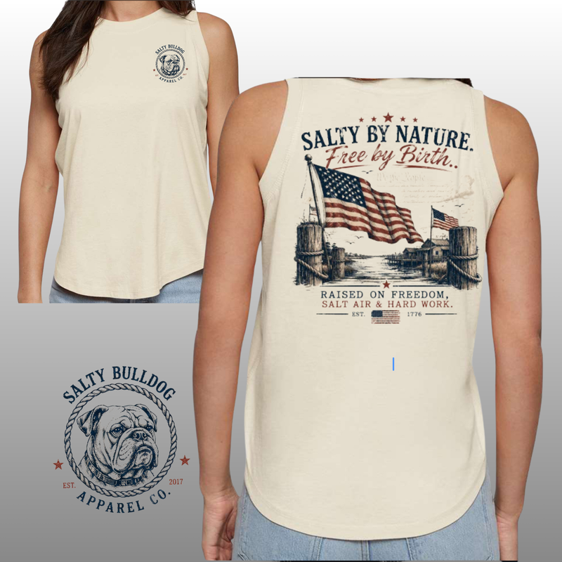 SBA Salty by Nature, Free by Birth tank top