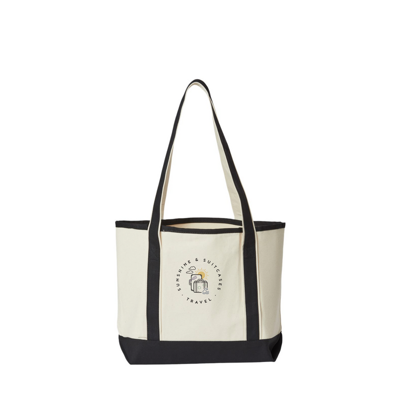 Sunshine & Suitcases Travel Windward Large Cotton Canvas Classic Resort Tote