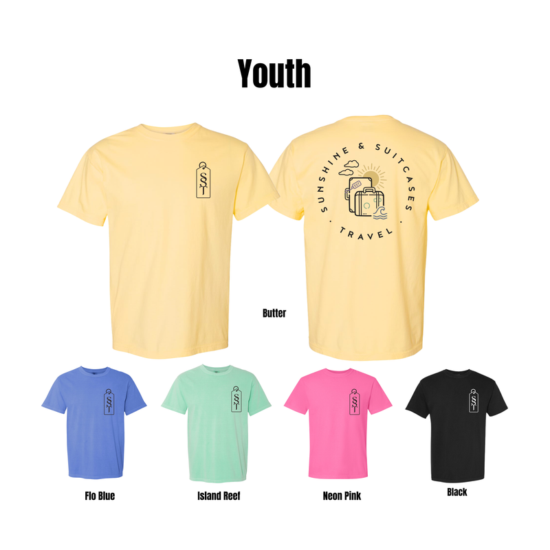 Youth Sunshine & Suitcases Travel Tag sleeve short