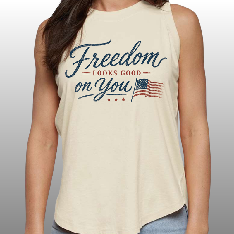 SBA Freedom Looks Good on You tank top