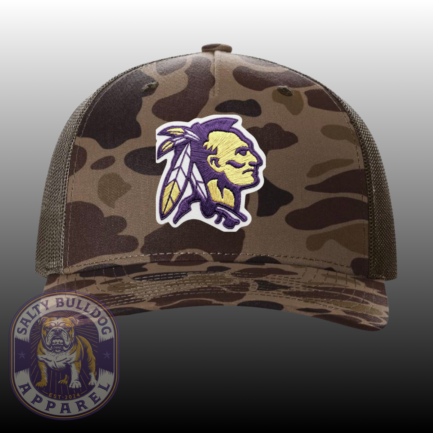 Lumpkin Indian head camo hat