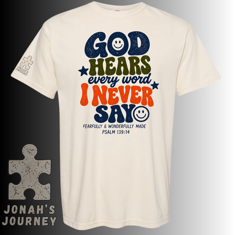 God hears every word ivory t-shirt