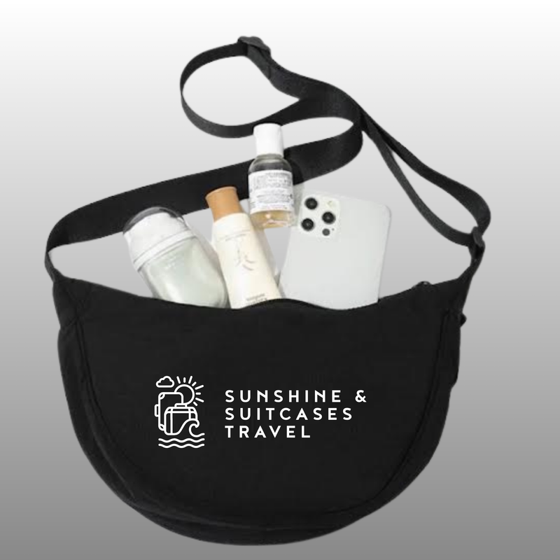 Sunshine & Suitcases Travel embroider shoulder bag